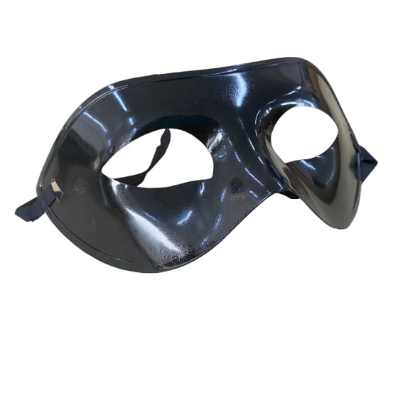 Kit 3 Máscaras Básica Lisa Preta Carnaval Baile de Máscaras