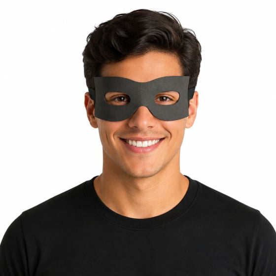 Máscara EVA Preta Acessório Fantasia Zorro Carnaval Cosplay