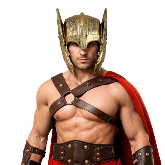 Máscara Gladiador Super Herói de Plástico Dourado