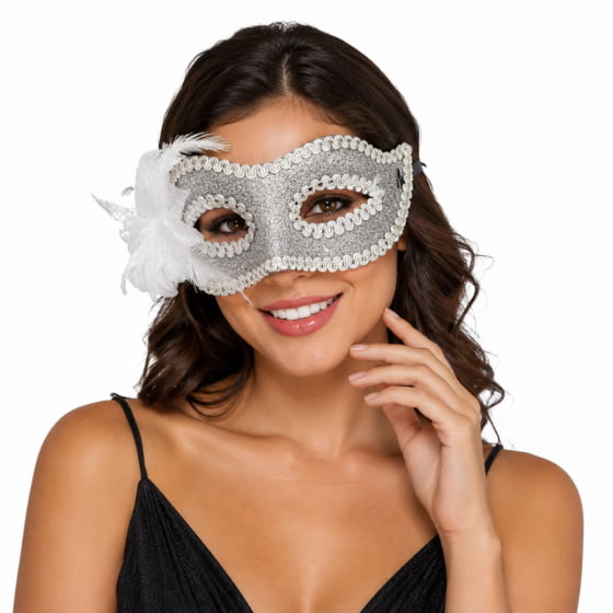 Máscara Glitter Luxo Fantasia Cosplay