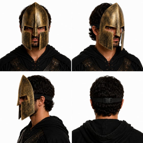 Máscara Guerreiro Medieval de Plástico Rígido Escolha a Cor