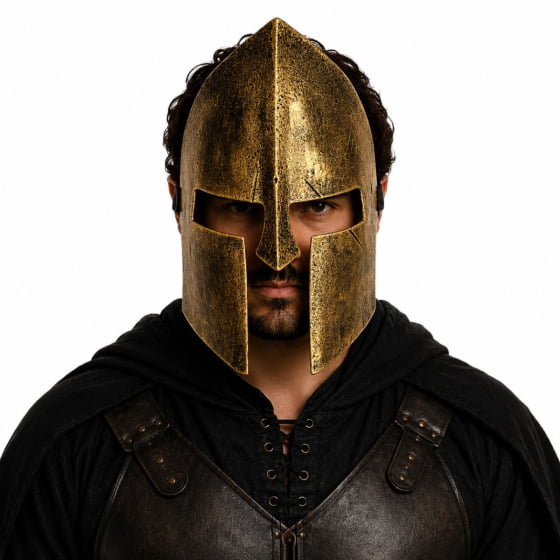 Máscara Guerreiro Medieval de Plástico Rígido Escolha a Cor