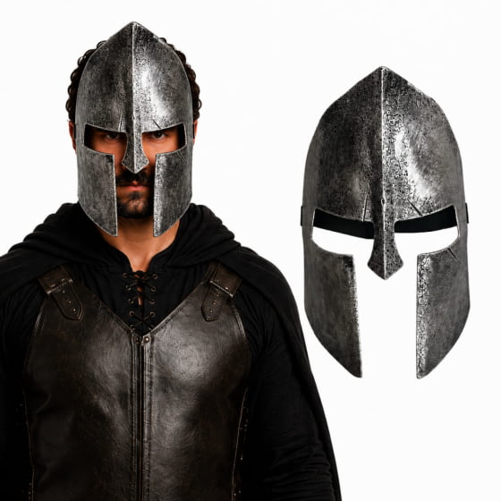 Máscara Guerreiro Medieval de Plástico Rígido Escolha a Cor