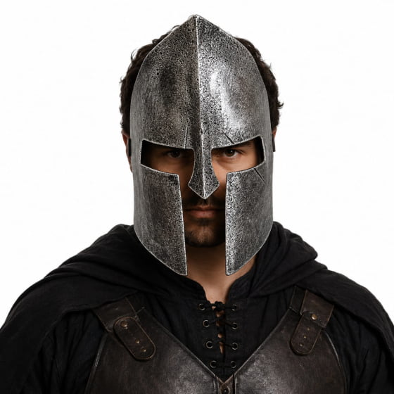 Máscara Guerreiro Medieval de Plástico Rígido Escolha a Cor
