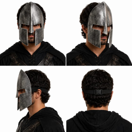 Máscara Guerreiro Medieval de Plástico Rígido Escolha a Cor