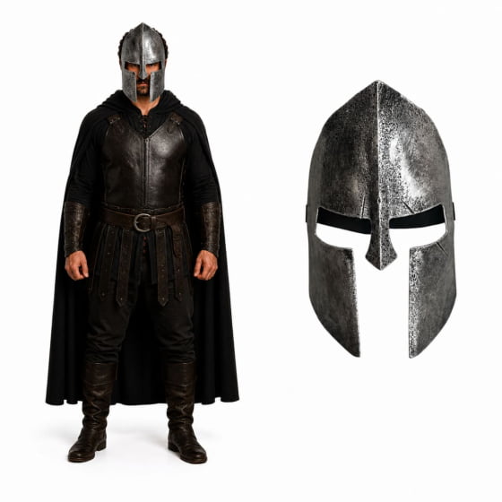 Máscara Guerreiro Medieval de Plástico Rígido Escolha a Cor