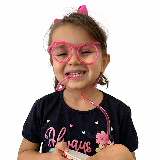 Óculos com Canudo Plástico Divertido Pink