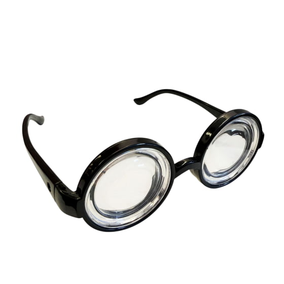 Óculos Fundo de Garrafa Fantasia Nerd Cientista Intelectual