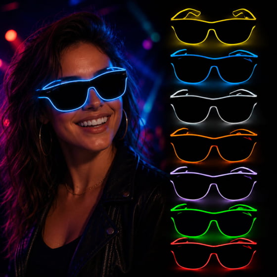 Óculos Luxo Led Festa Balada Cores