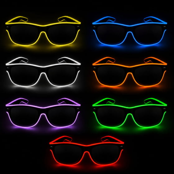 Óculos Luxo Led Festa Balada Cores