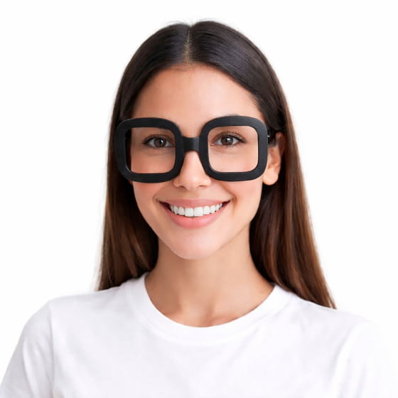 Óculos Quadrado Preto sem Lentes