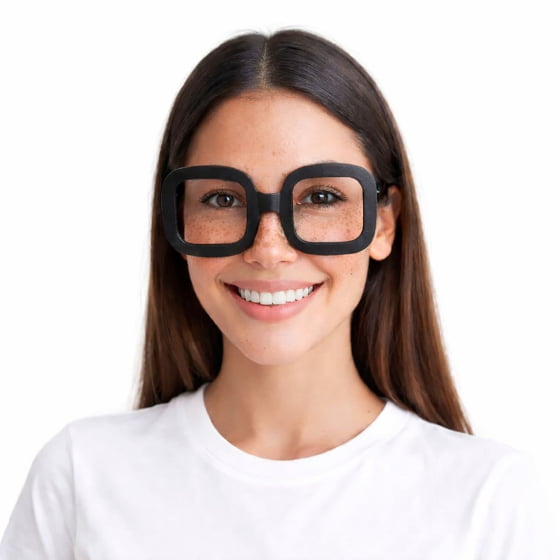 Óculos Quadrado Preto sem Lentes