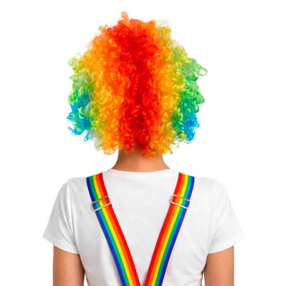 Peruca Palhaço Cabelo Sintético Colorida Grande
