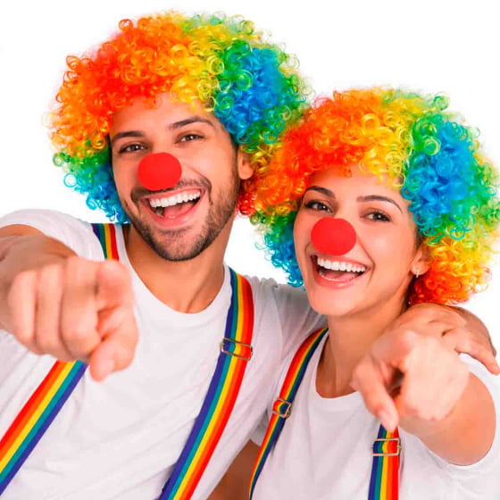 Peruca Palhaço Cabelo Sintético Colorida Grande