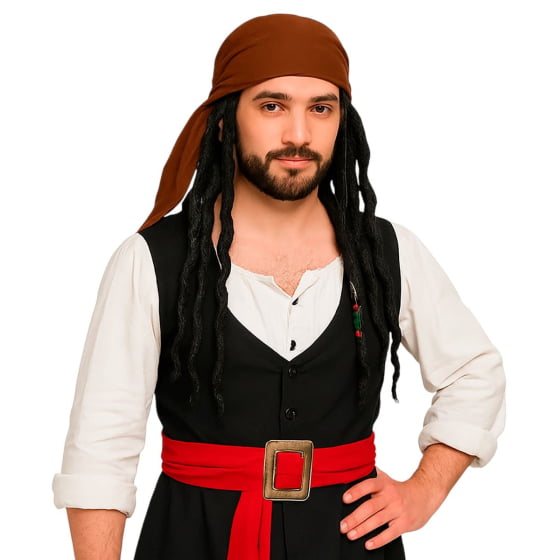 Peruca Pirata com Touca e Tranças Unissex