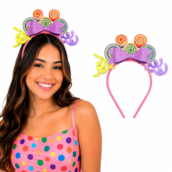 Tiara Colorida Doces e Guloseimas em EVA Tiara Colorida Doces e Guloseimas em EVA