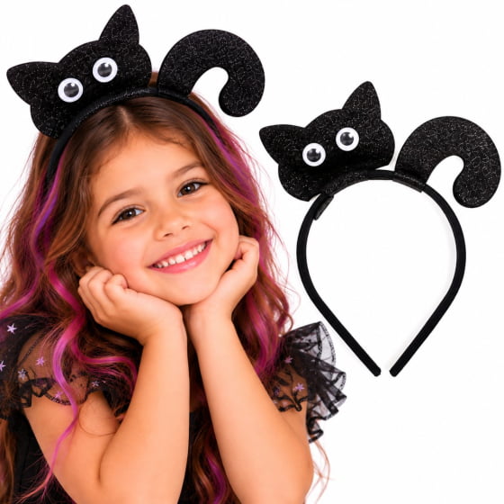 Tiara Gatinho Gatinha Miau EVA Glitter Cabelo Maluco