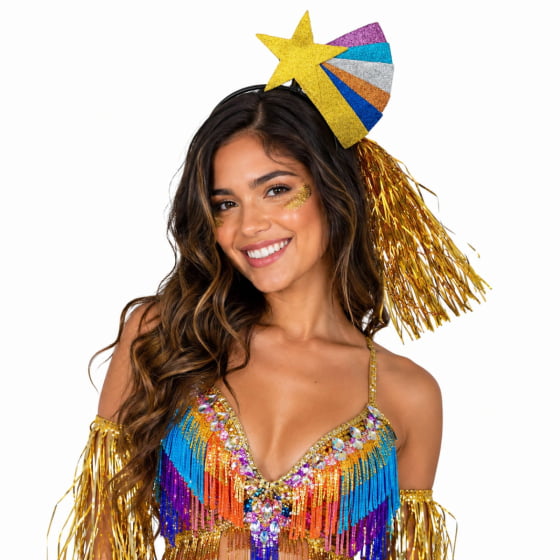 Tiara Colorida Arco Iris Acessório Carnaval Bloquinho