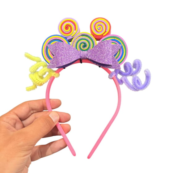 Tiara Colorida Doces e Guloseimas em EVA
