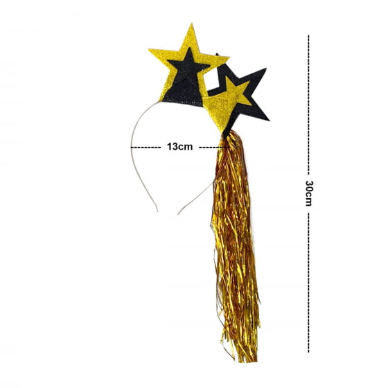 Tiara Constelação Estrela com Franjas Carnaval Bloquinho Reveillon