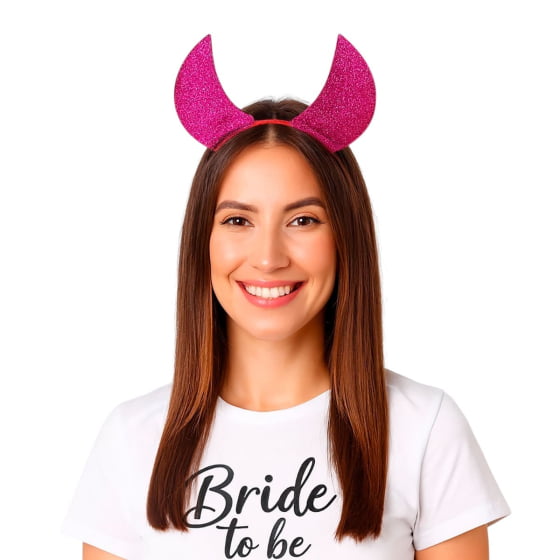 Tiara Diabinha Pink Despedida de Solteira Bride To Be - 2 unidades