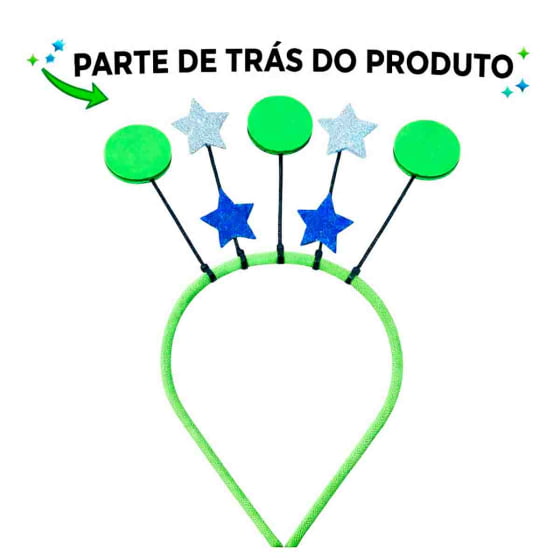 Tiara Divertida 3 Olhos Verdes Alienígena Alien Carnaval