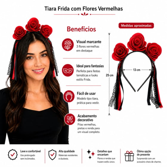 Tiara Frida Khalo Festa Mexicana Carnaval Halloween