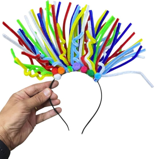 Tiara Maluquinha Hastes Flexíveis para Moldar Cabelo Maluco
