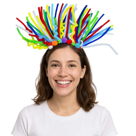 Tiara Maluquinha Hastes Flexíveis para Moldar Cabelo Maluco