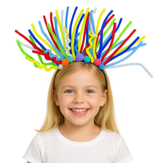 Tiara Maluquinha Hastes Flexíveis para Moldar Cabelo Maluco