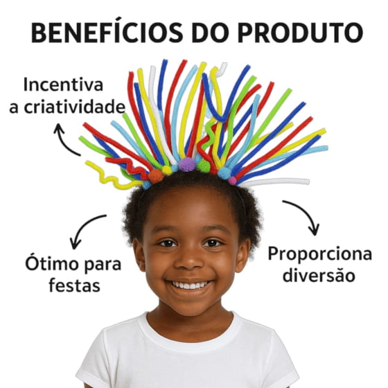 Tiara Maluquinha Hastes Flexíveis para Moldar Cabelo Maluco