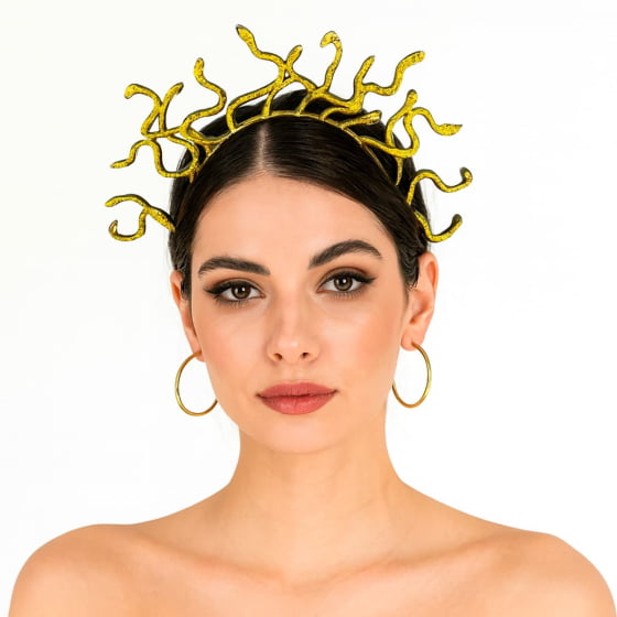 Tiara Medusa Dourada Importada