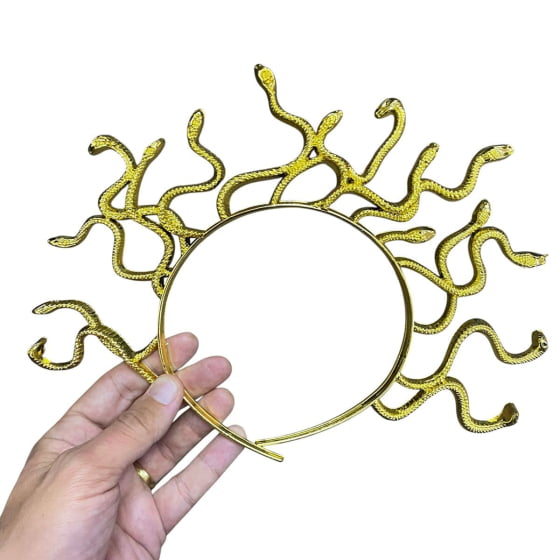 Tiara Medusa Dourada Importada