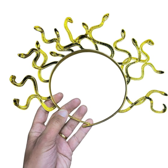 Tiara Medusa Dourada Importada