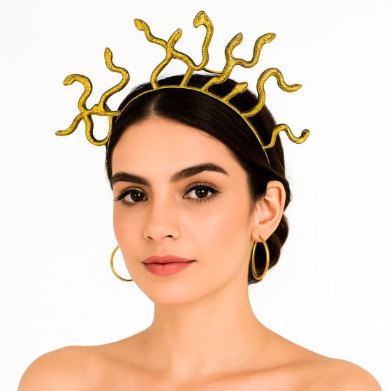 Tiara Medusa Dourada Importada