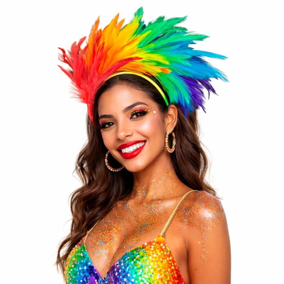 Tiara Penas Coloridas Carnaval Bloquinho
