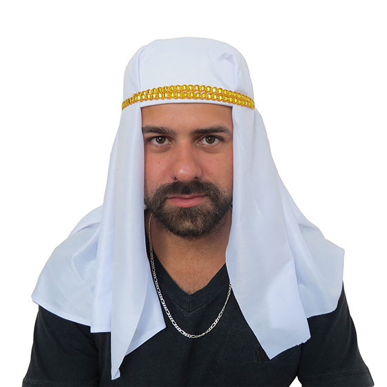 Turbante Árabe Branco para Fantasia