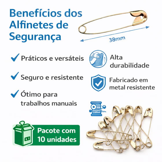 Alfinete de Costura Prata - 10 unidades