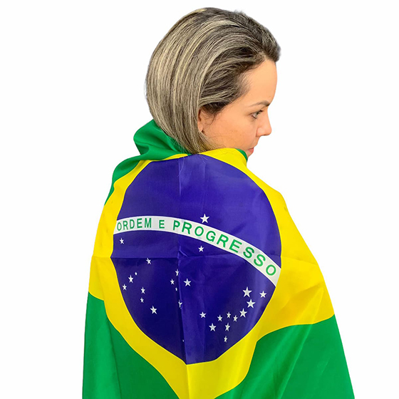 Bandeira do Brasil Tecido Média 60 cm x 95 cm