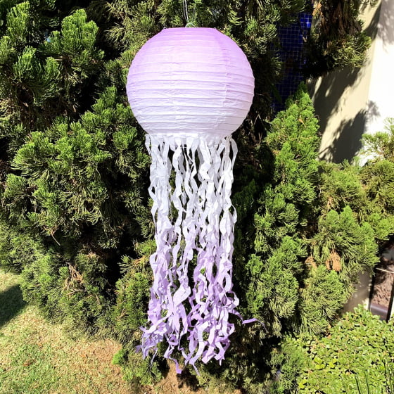 Balão Lanterna Papel de Seda com Franja