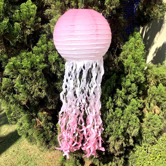 Balão Lanterna Papel de Seda com Franja