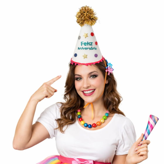Chapéu de Aniversário Tradicional Luxo Divertido