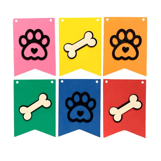 Enfeite Bandeirinha Decorativa Cachorrinhos