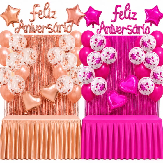 Kit Feliz Aniversário (Cortina + Balões)