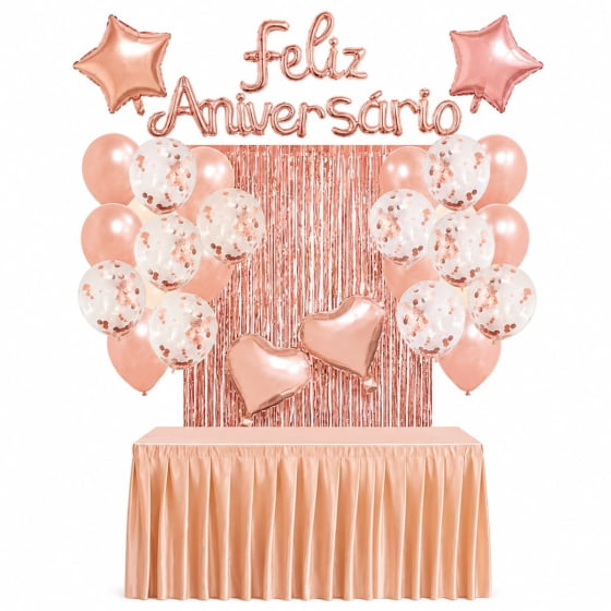 Kit Feliz Aniversário (Cortina + Balões)