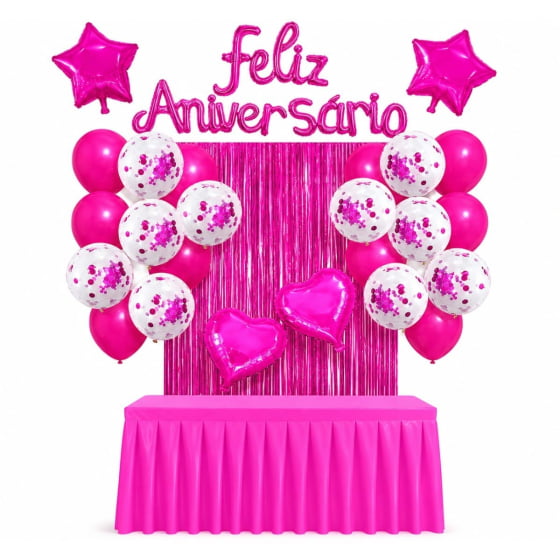 Kit Feliz Aniversário (Cortina + Balões)
