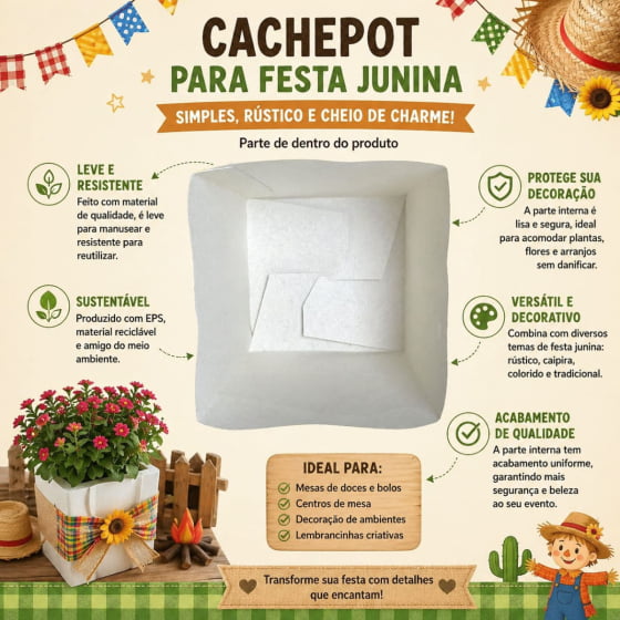 Cachepot de Papel Cartonado Xadrez 10 Unidades