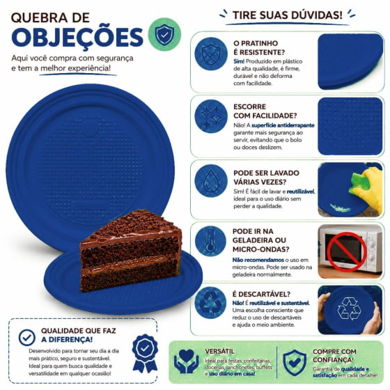 Prato de Bolo Descartável 15 cm Escolha a Cor - 10 unidades