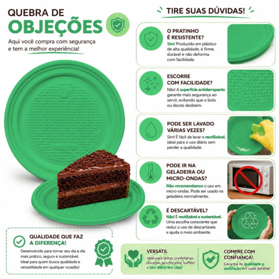 Prato de Bolo Descartável 15 cm Escolha a Cor - 10 unidades