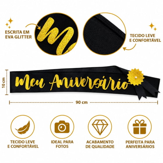 Faixa Aniversariante Meu Aniversário Festa Surpresa